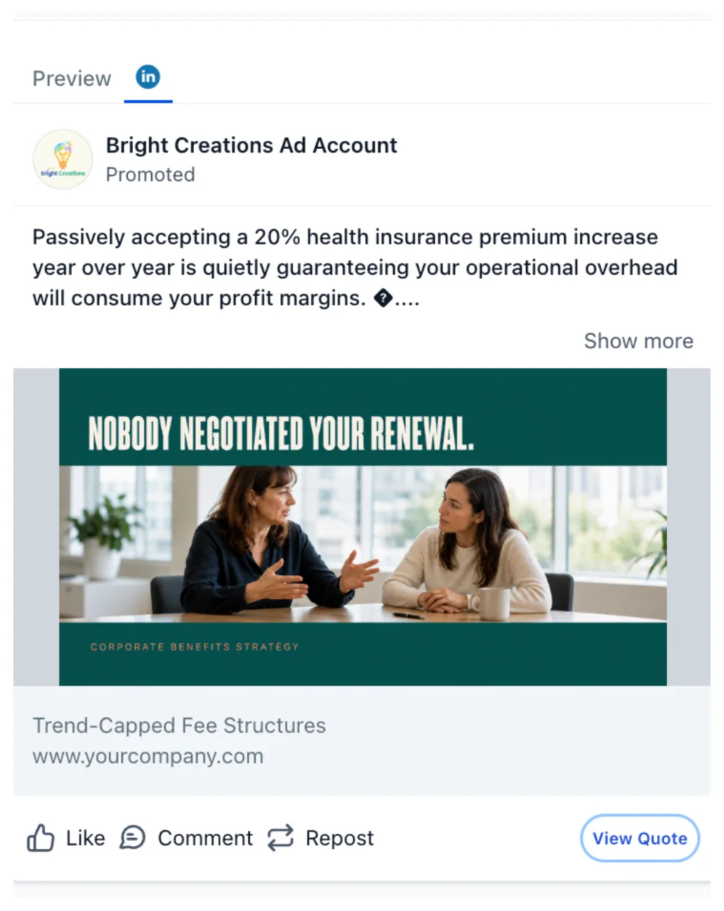 Health Insurance - LinkedIn Ad