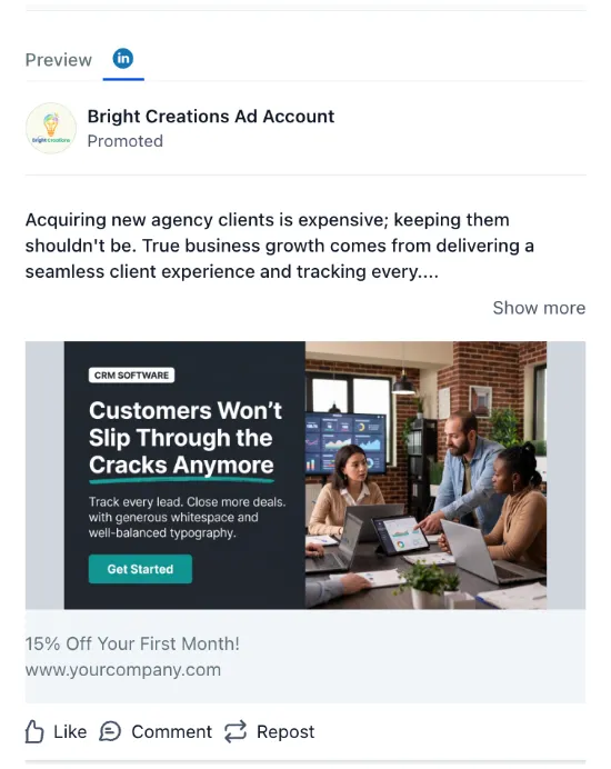 CRM Software - LinkedIn Ad