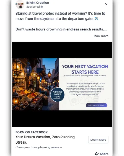Travel Consultant - Facebook Ad