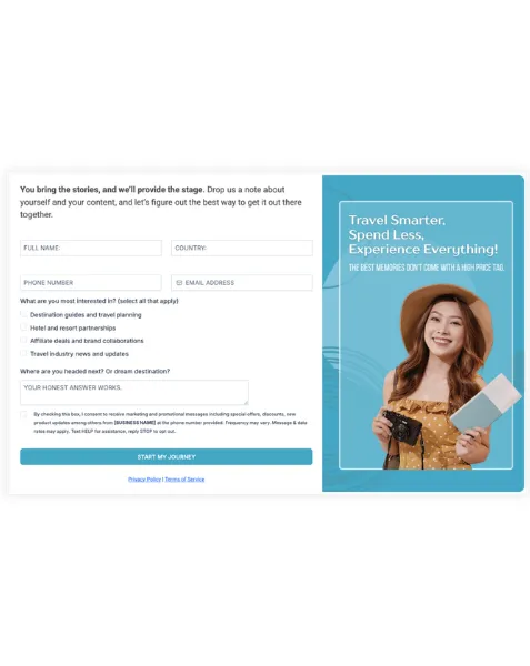 Travel Bloggers - Form
