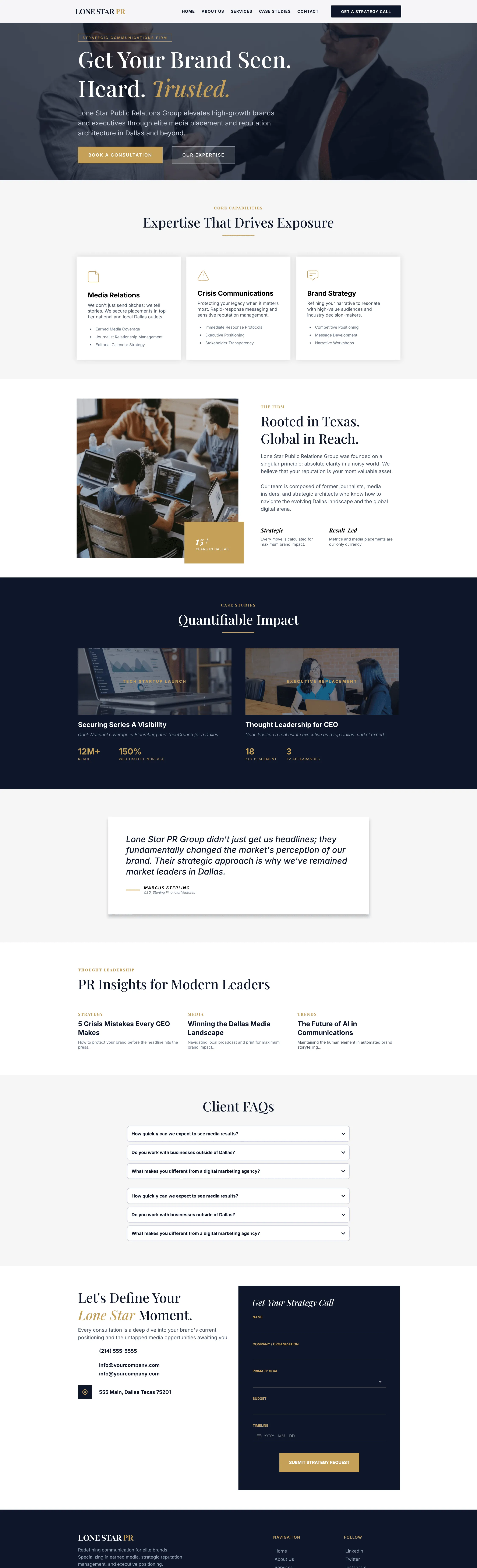 Public Relations Firm Website