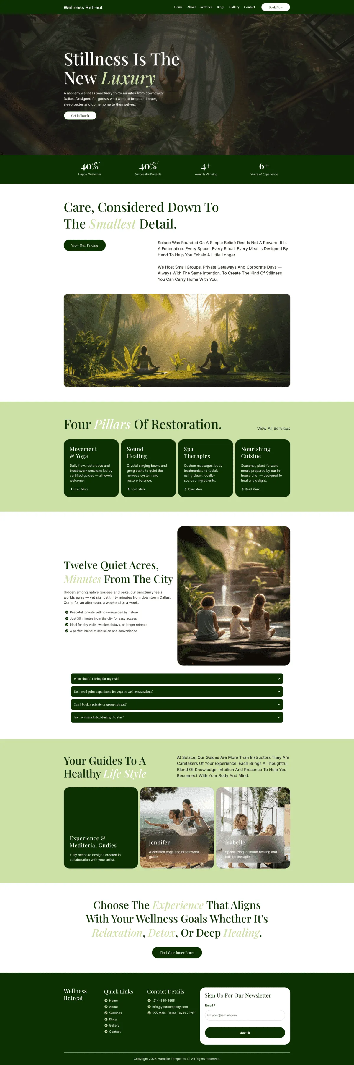 Wellness Retreat - Website