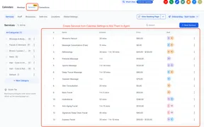 Services Calendar booking in Conversation AI