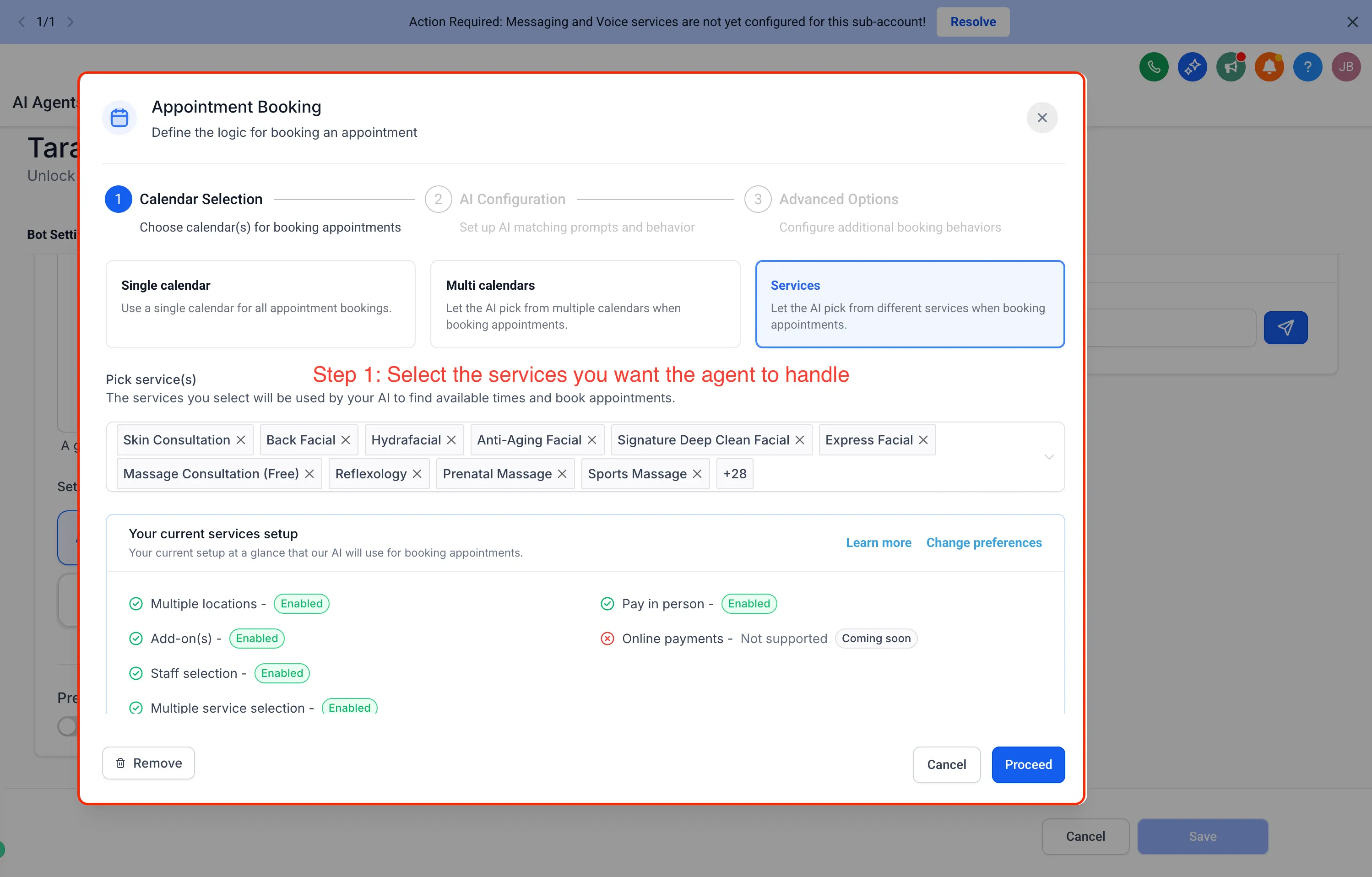 Booking flow preview
