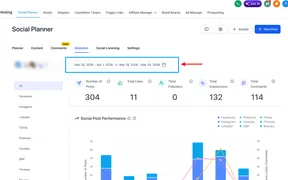 Social Planner Stats Add Date Ranges and Comparisons