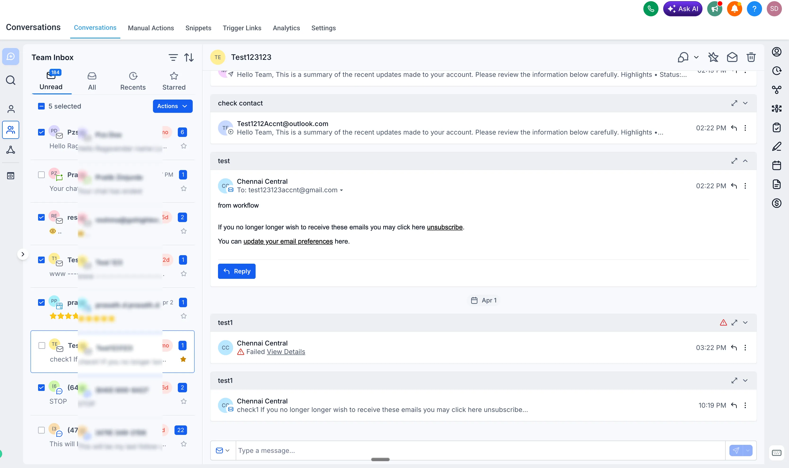 Bulk selection improvements in Conversations