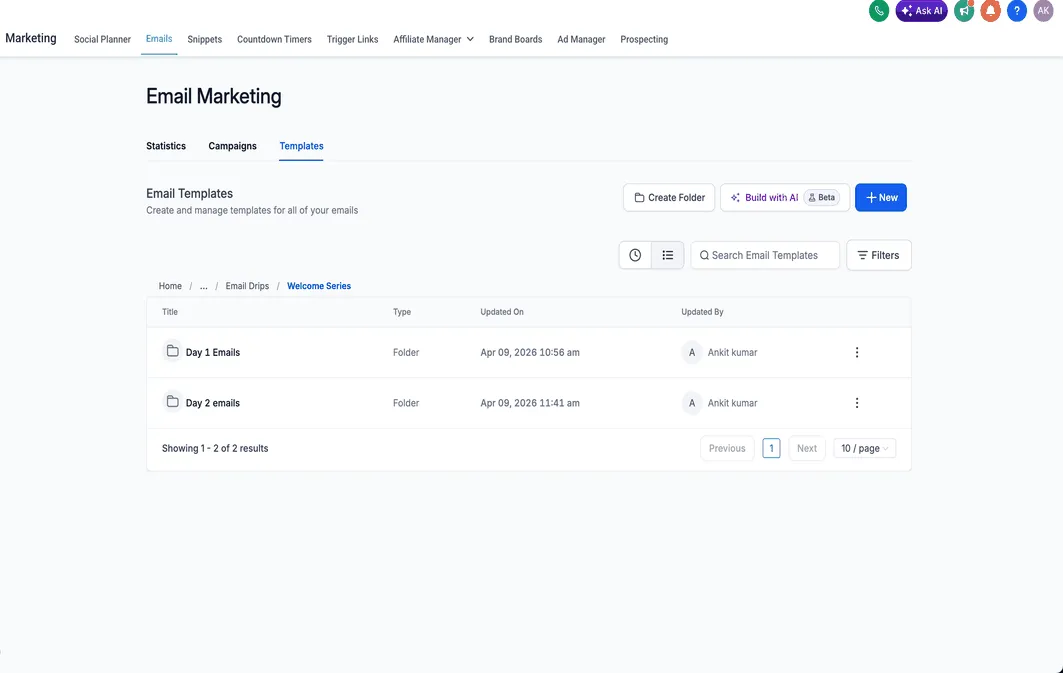 Viewing the folder path