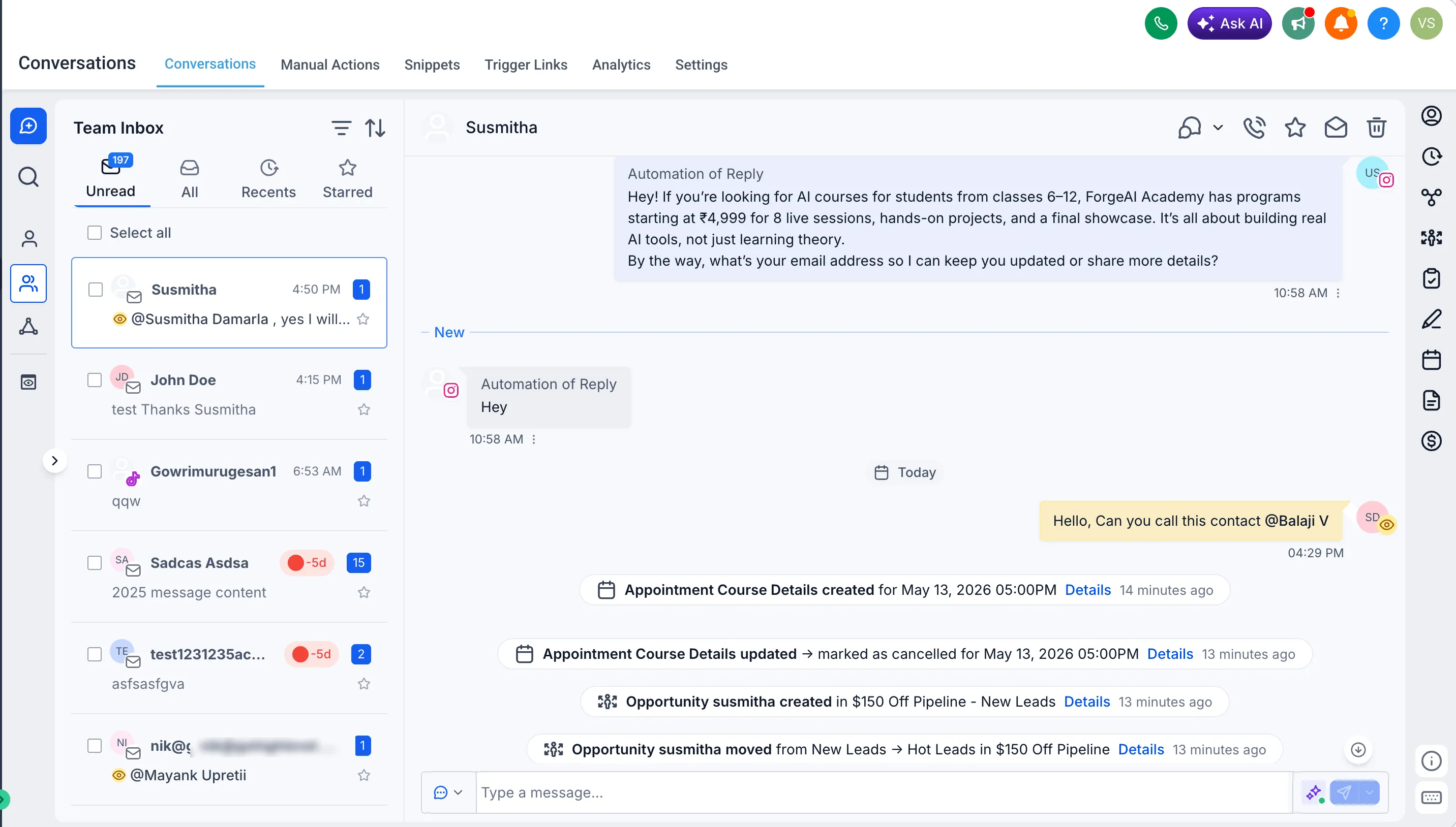 Unread message divider in Conversations