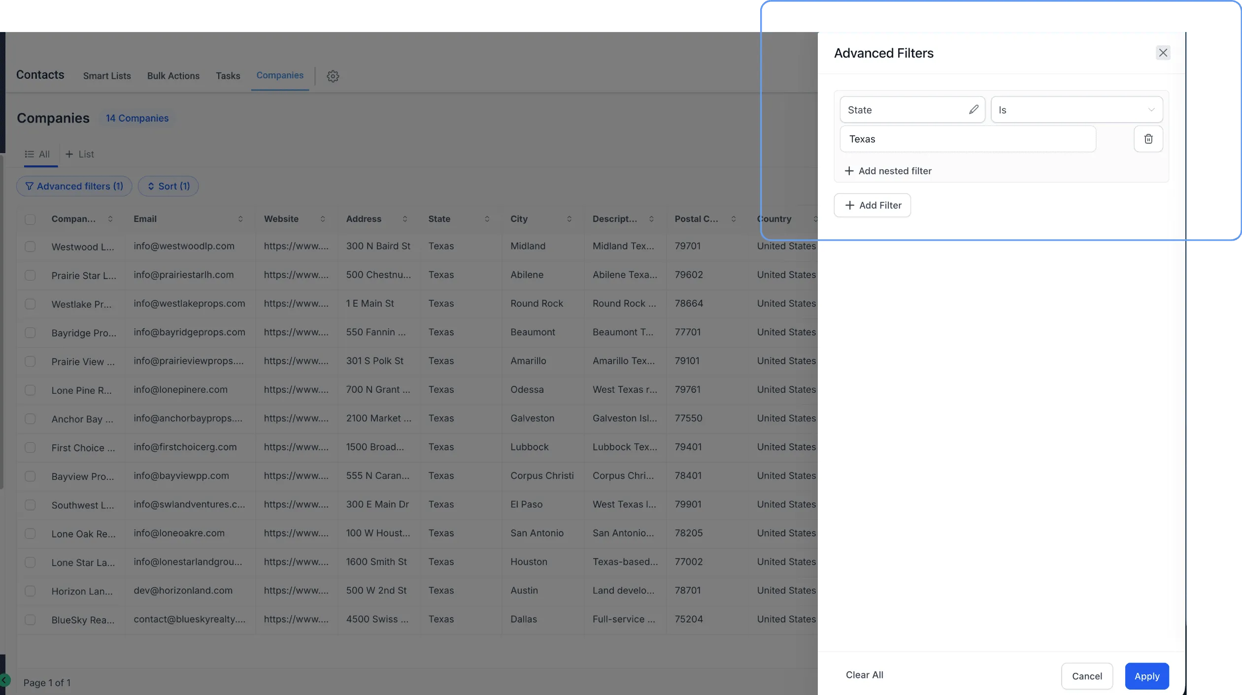 Sharing and permissions for Company Smart Lists