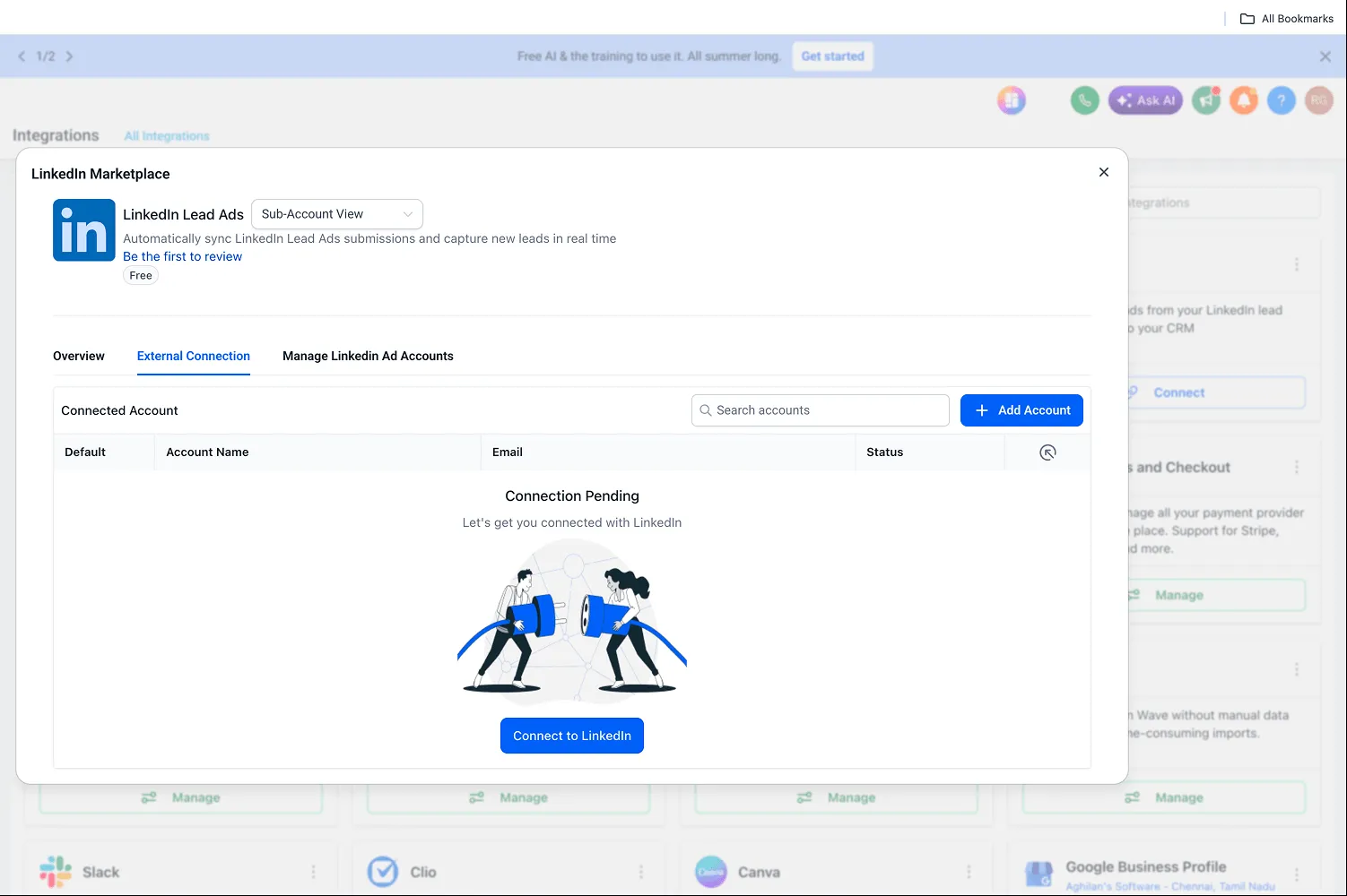 LinkedIn connection management preview