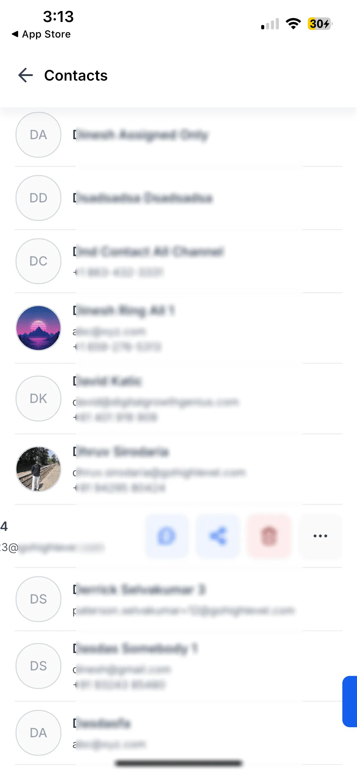 Updated contact list