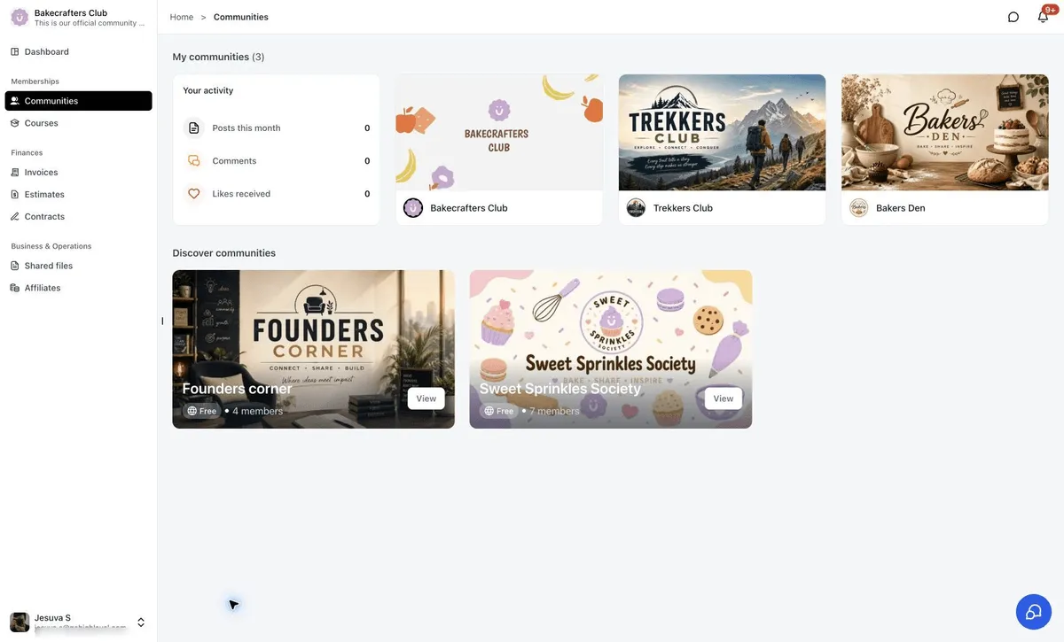 Client Portal dashboard