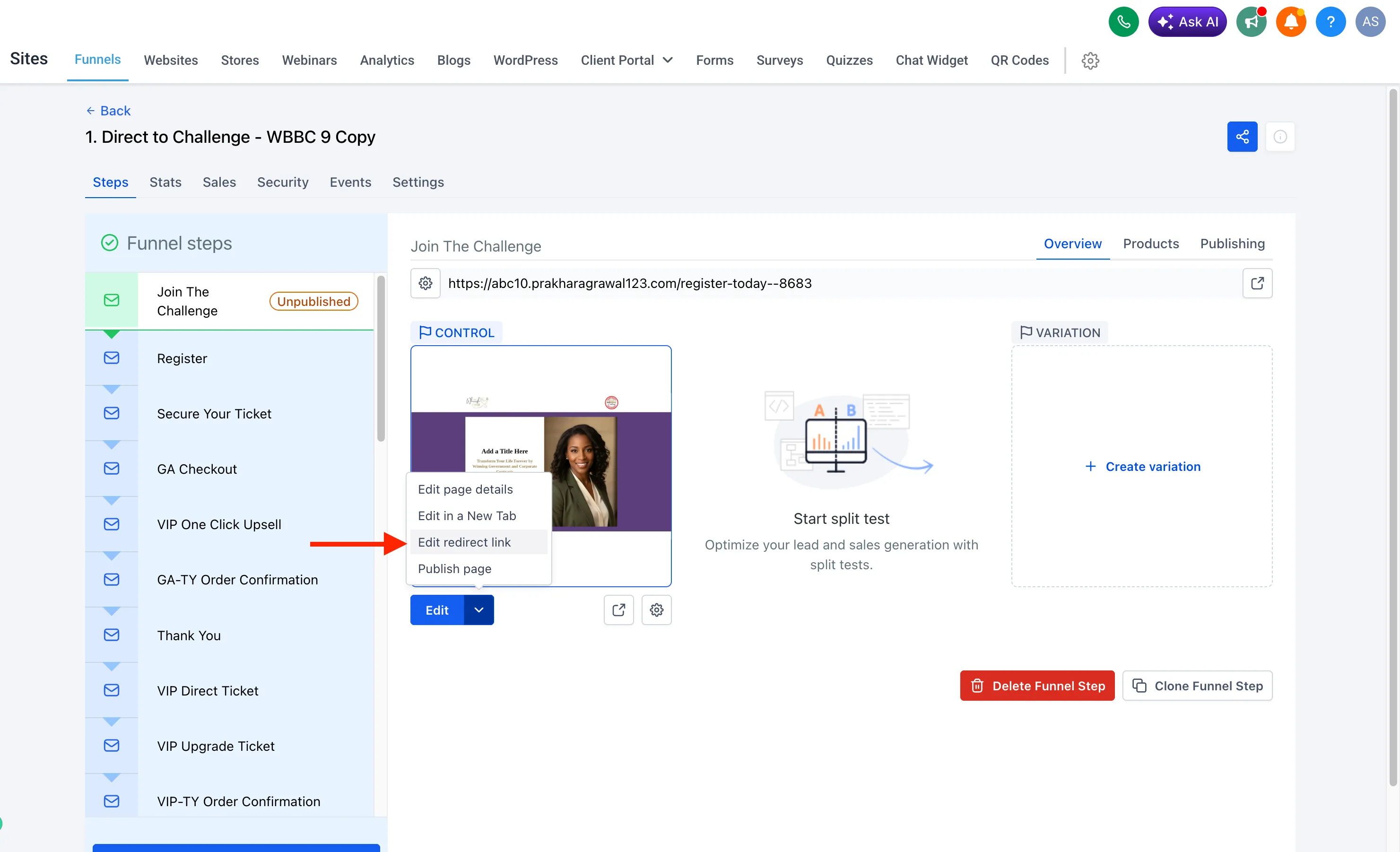 Page offline confirmation state