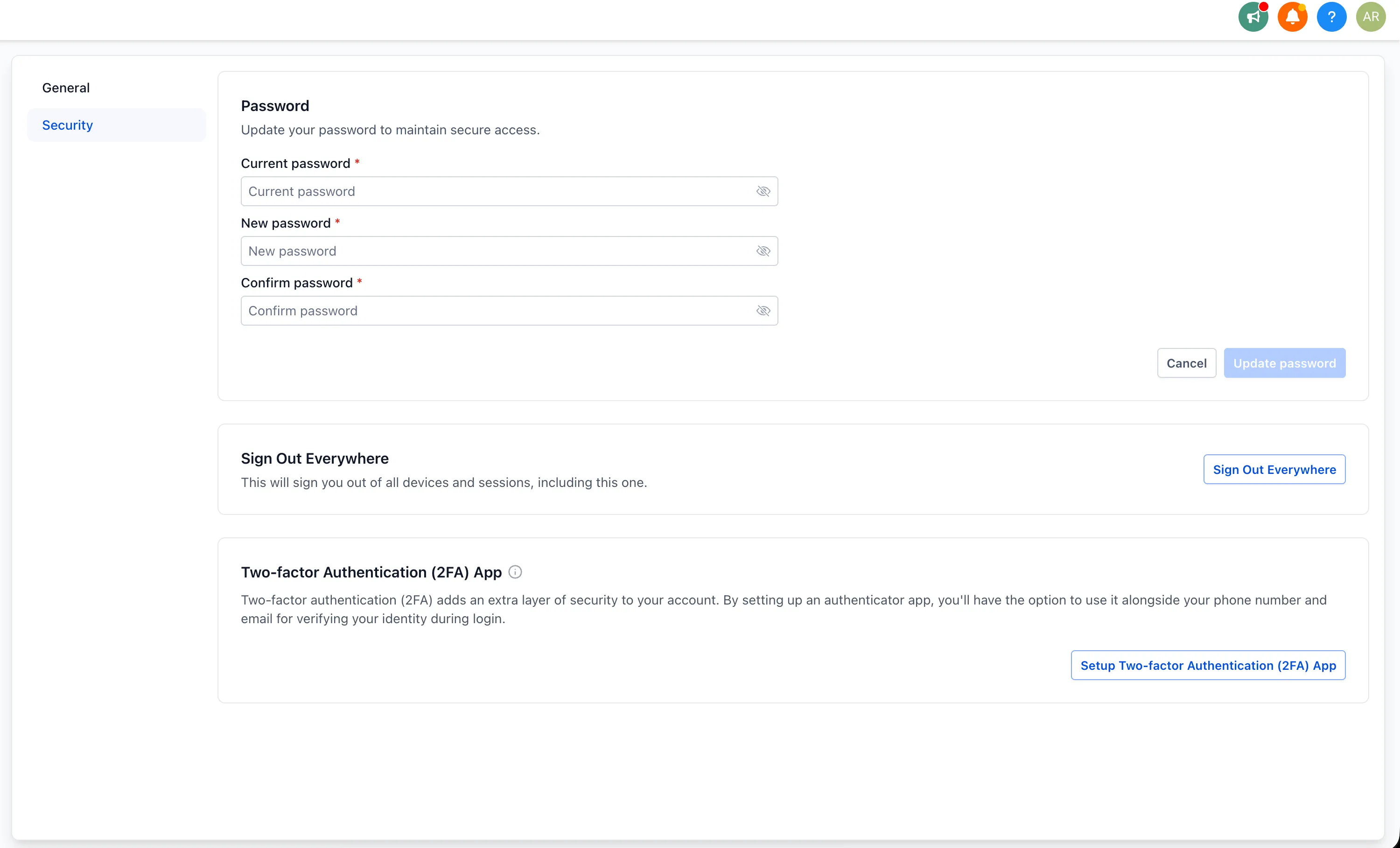 Agency my profile security
