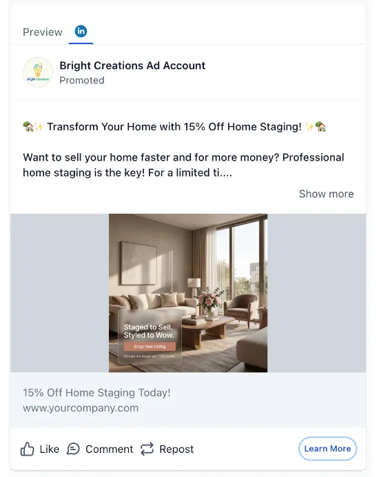 Property Staging - LinkedIn Ad