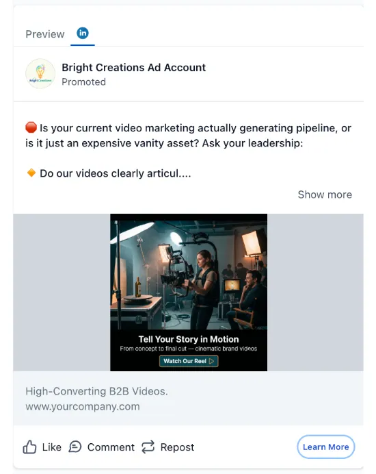 Video Production & Editing - LinkedIn Ad