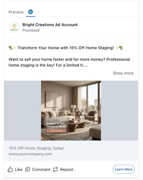 Property Staging - LinkedIn Ad