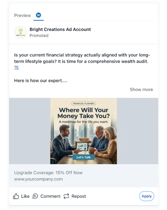 Financial Planner - LinkedIn Ad