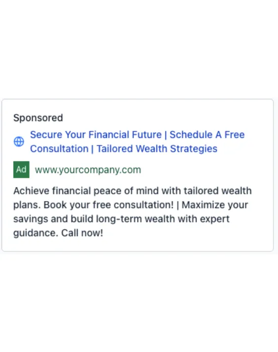 Wealth Advisor - Google Ad