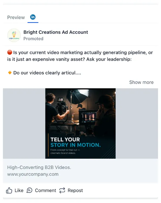 Video Production & Editing - LinkedIn Ad