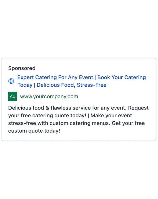 Caterer - Google Ad