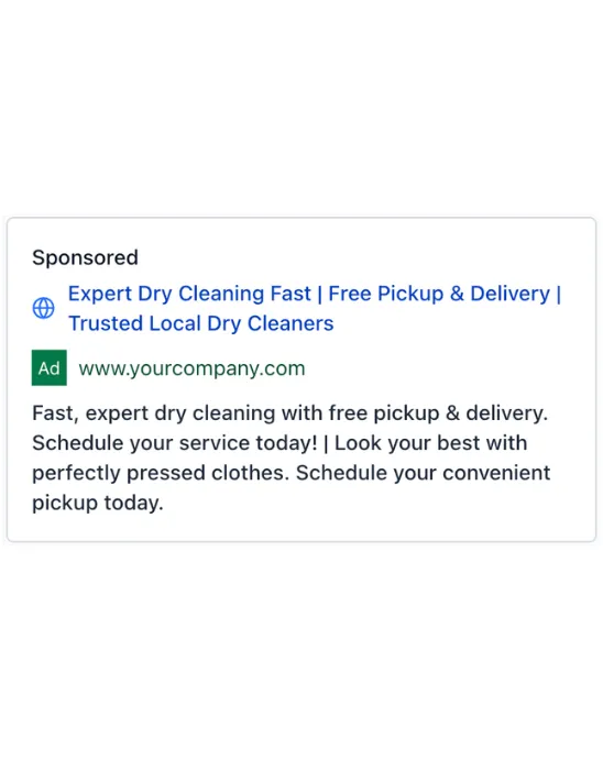 Dry Cleaning - Google Ad
