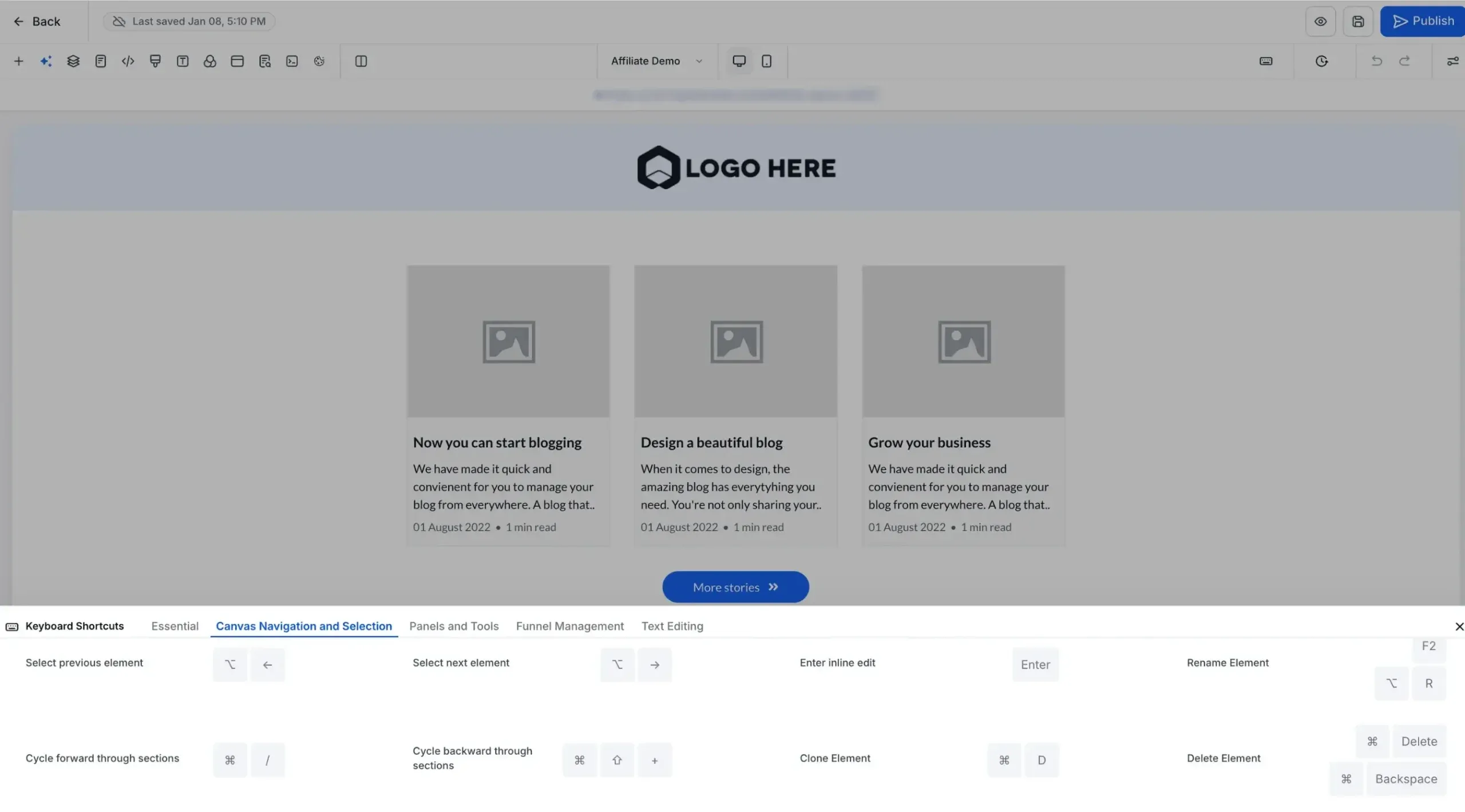 Canvas Navigation and Selection 2