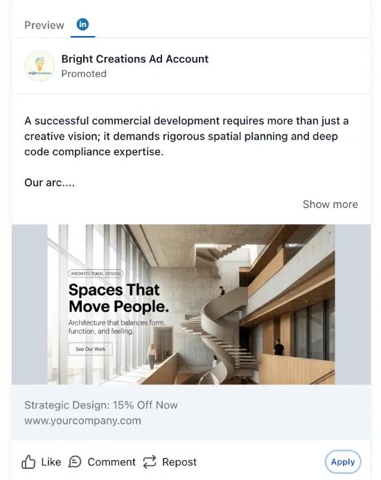 Architectural Design Ad - LinkedIn Ad