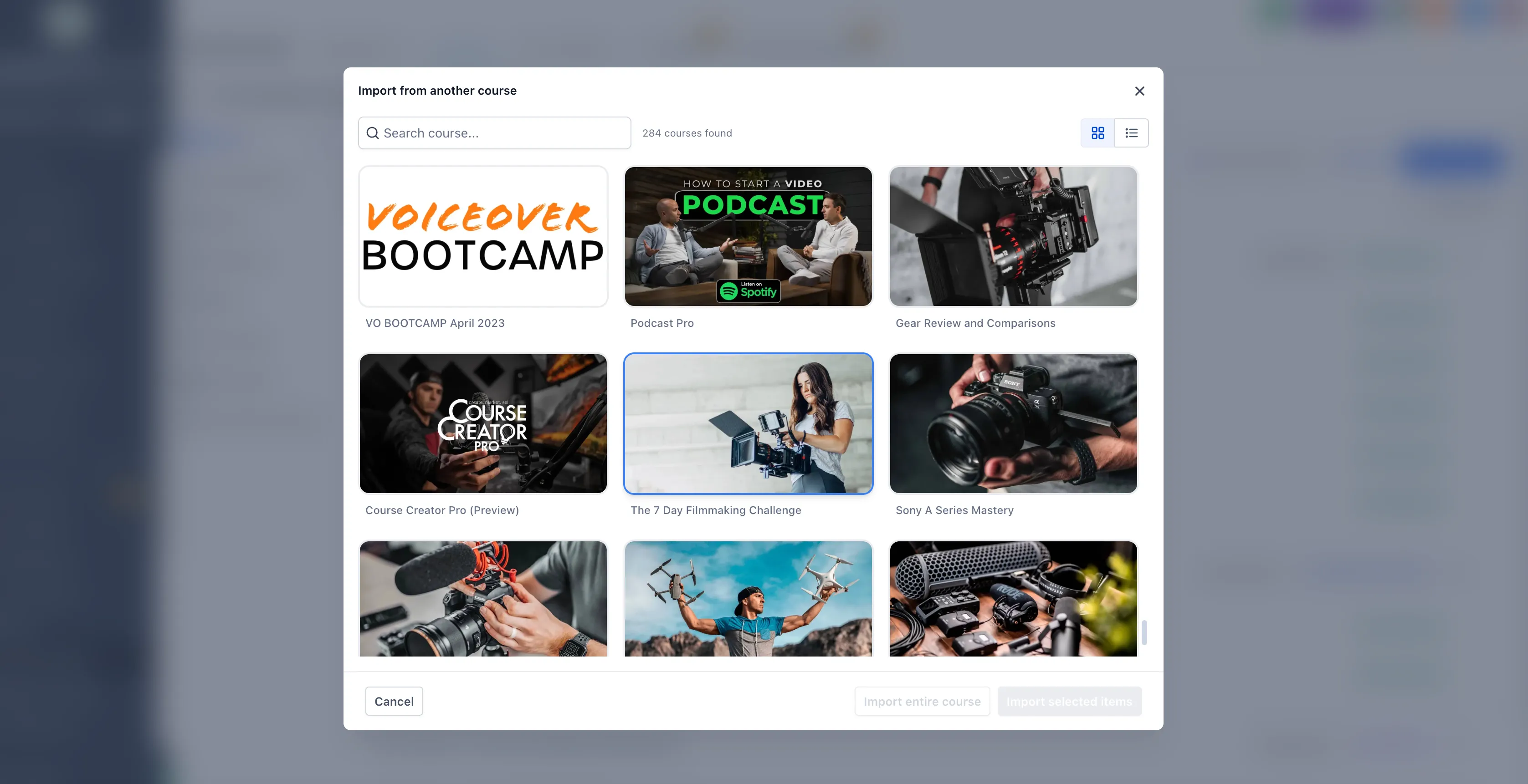 Import progress status