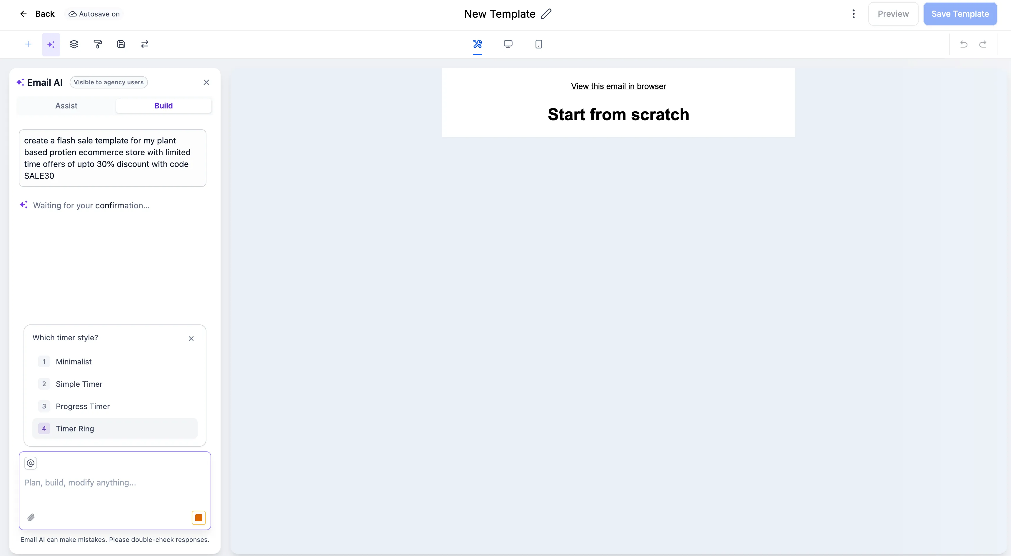 Countdown timer style setup