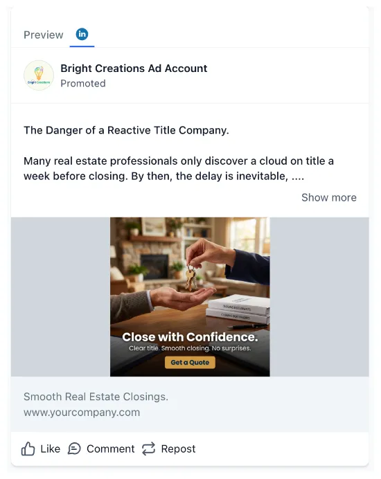 Title Insurance Representative - LinkedIn Ad