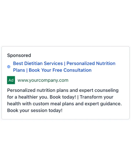 Nutrition Services - Google Ad