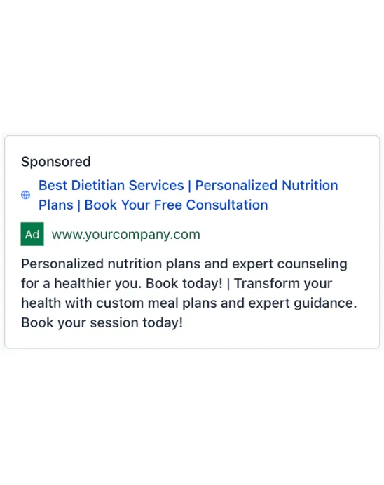 Nutrition Services - Google Ad