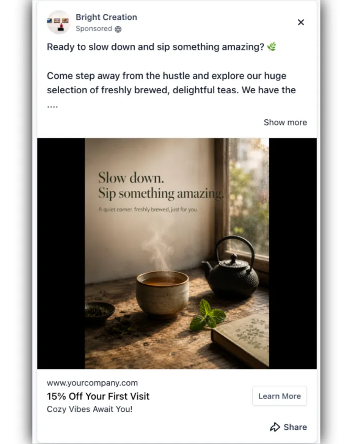 Tea Parlors - Facebook Ad