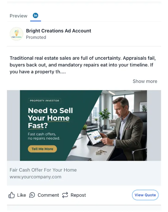 Property Investor - LinkedIn Ad