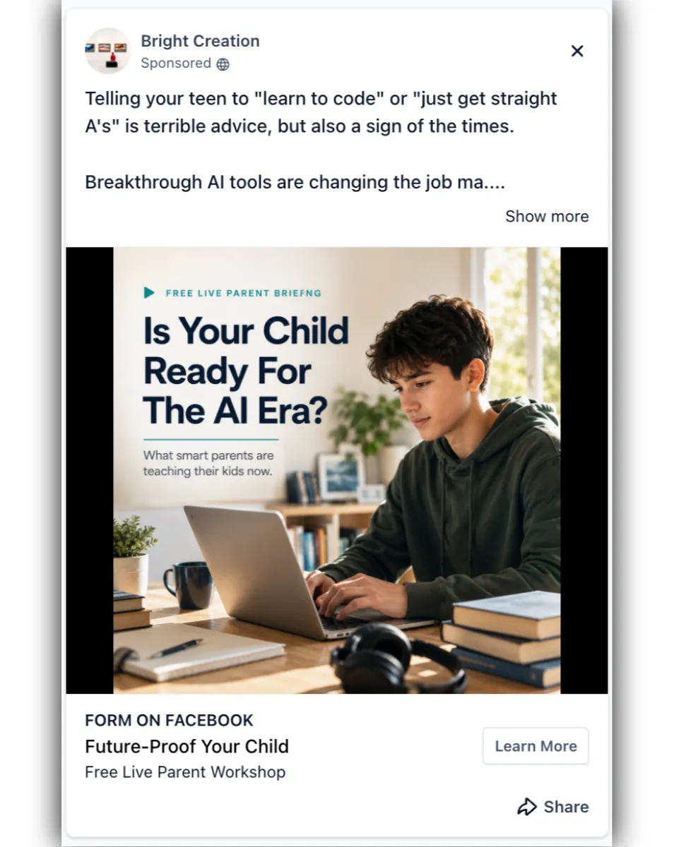Education Tutor - Facebook Ad