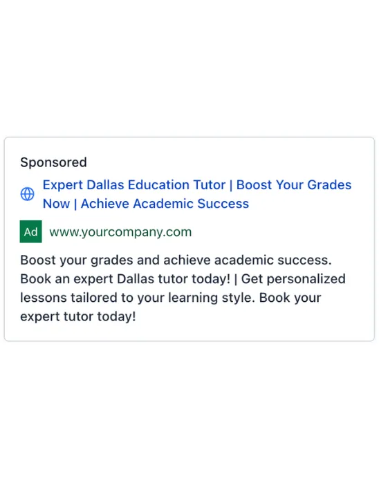 Education Tutor - Google Ad