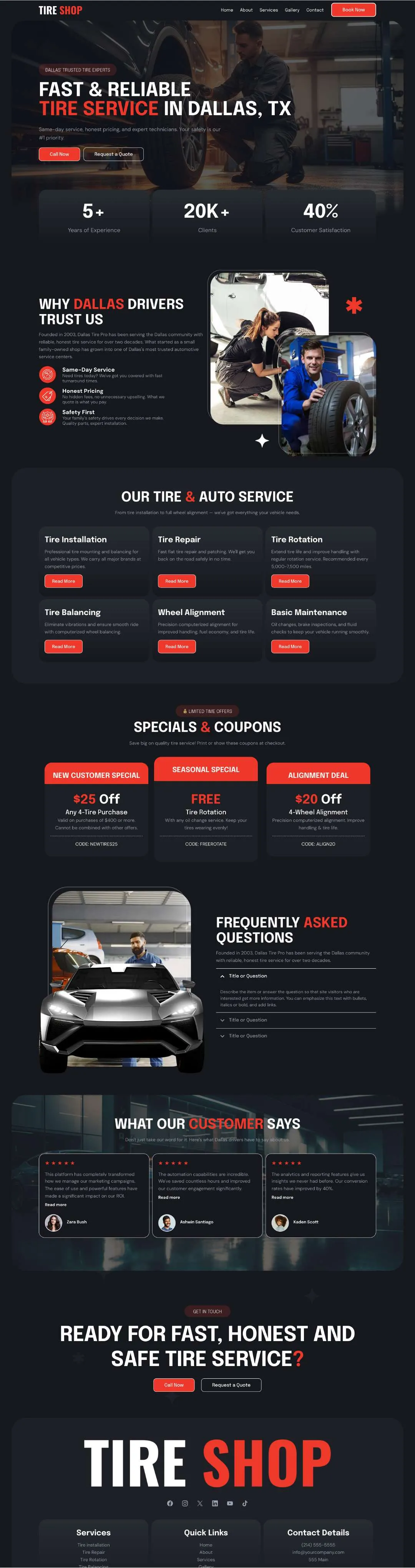 Tire Shop - Website