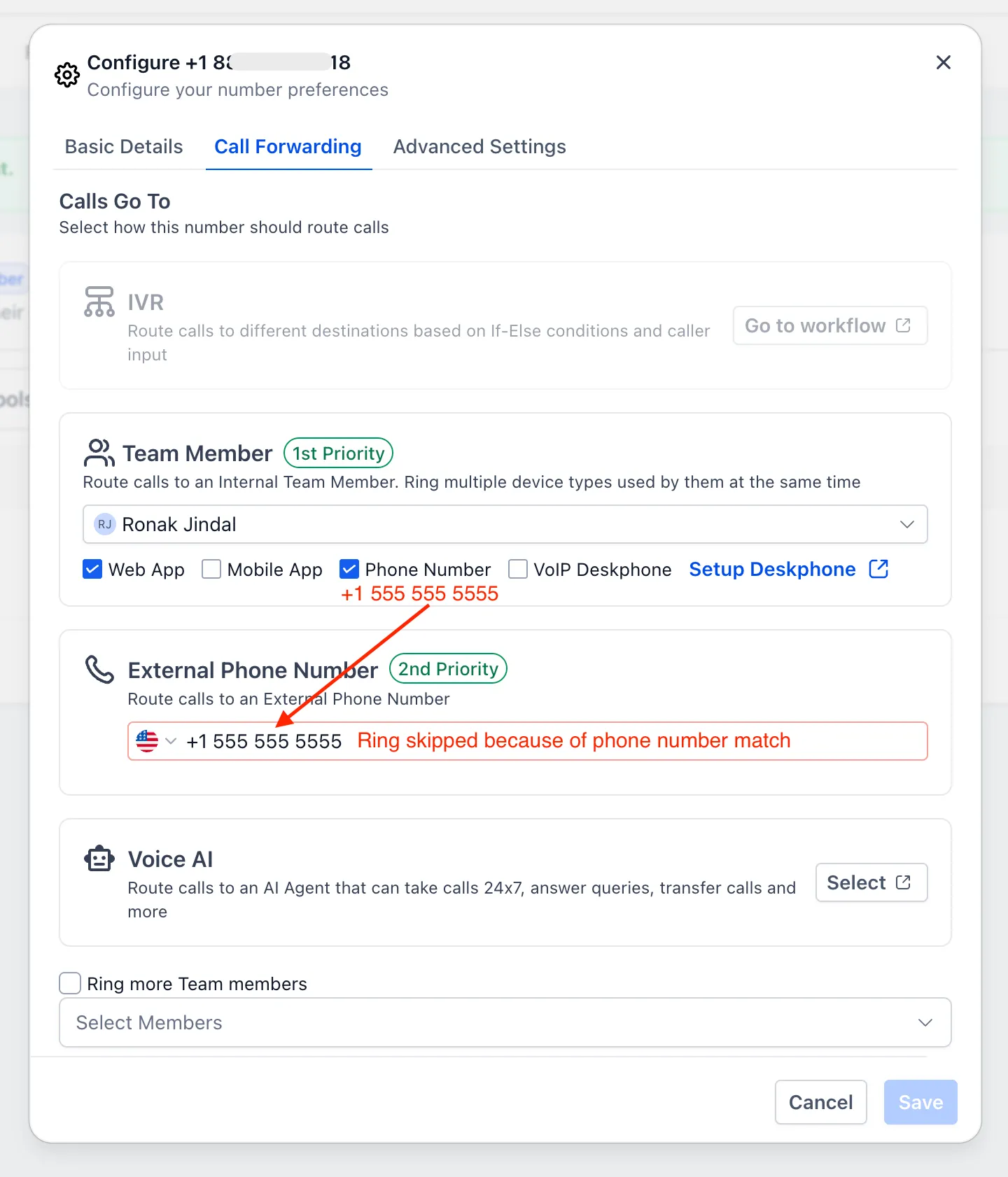 Inbound call routing behavior