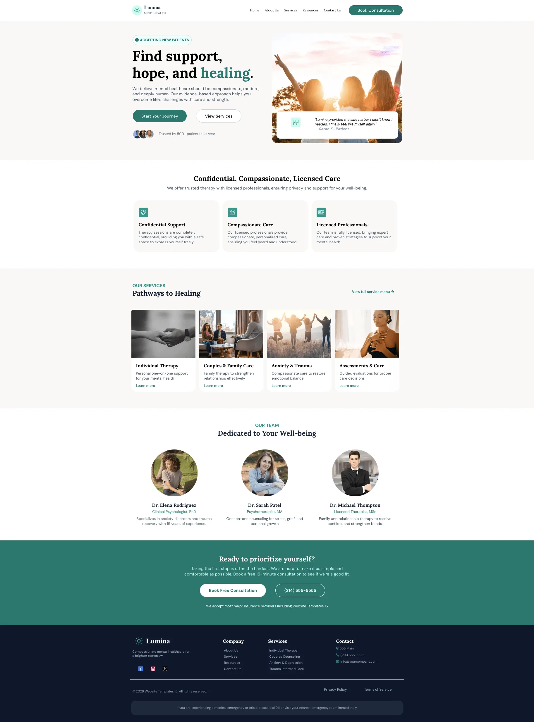 Mental Health Clinic - Website
