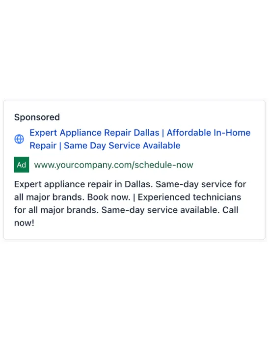 Appliance Services - Google Ad