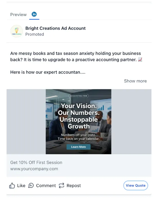 Accounting Firm - LinkedIn Ad