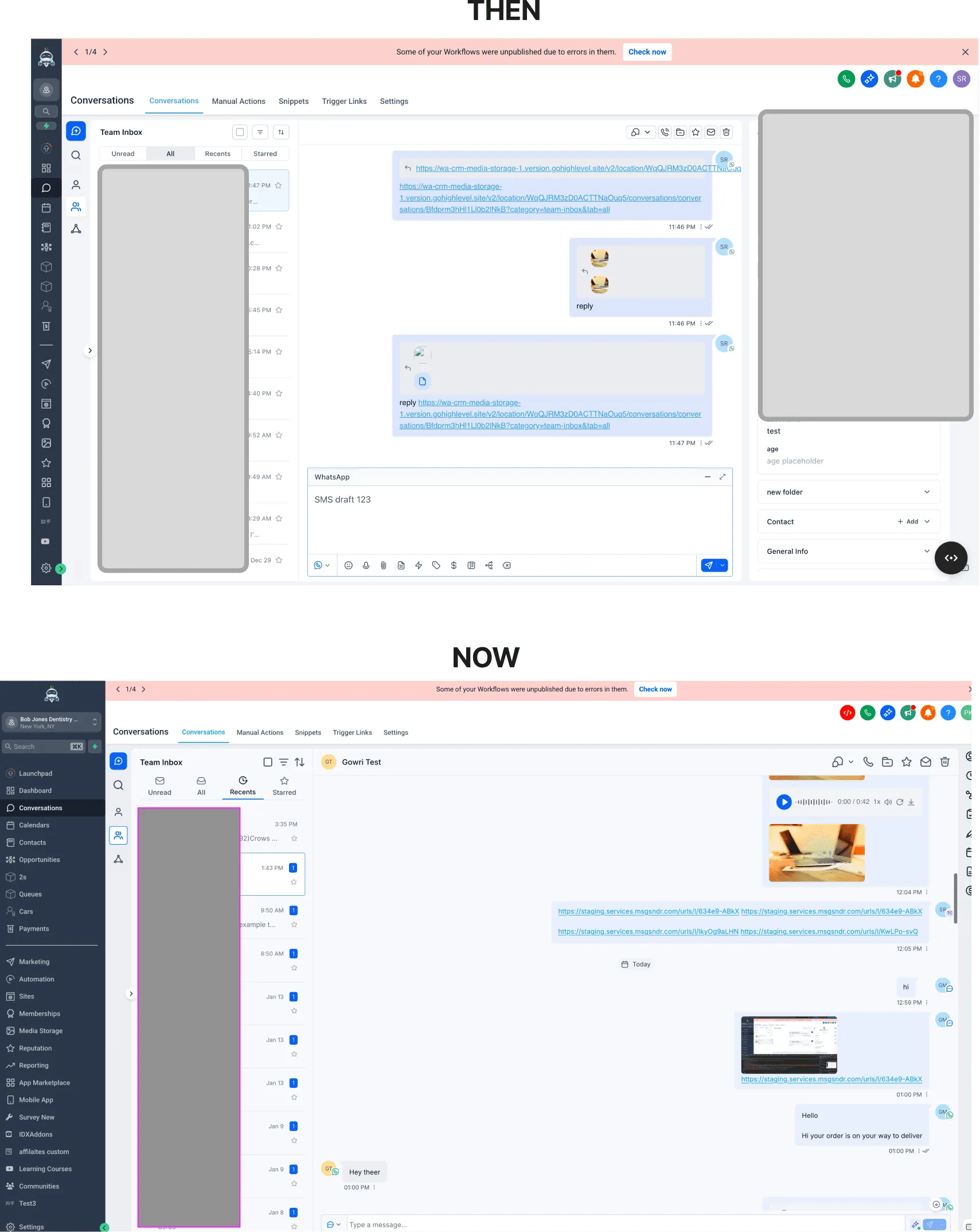 Media Storage browser for WhatsApp attachments in SMBcrm Conversations