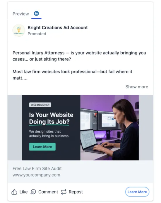Web Designer - LinkedIn Ad
