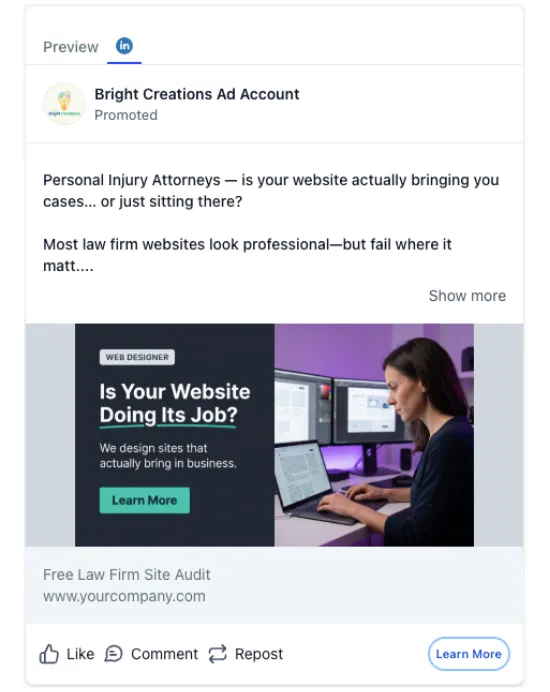 Web Designer - LinkedIn Ad
