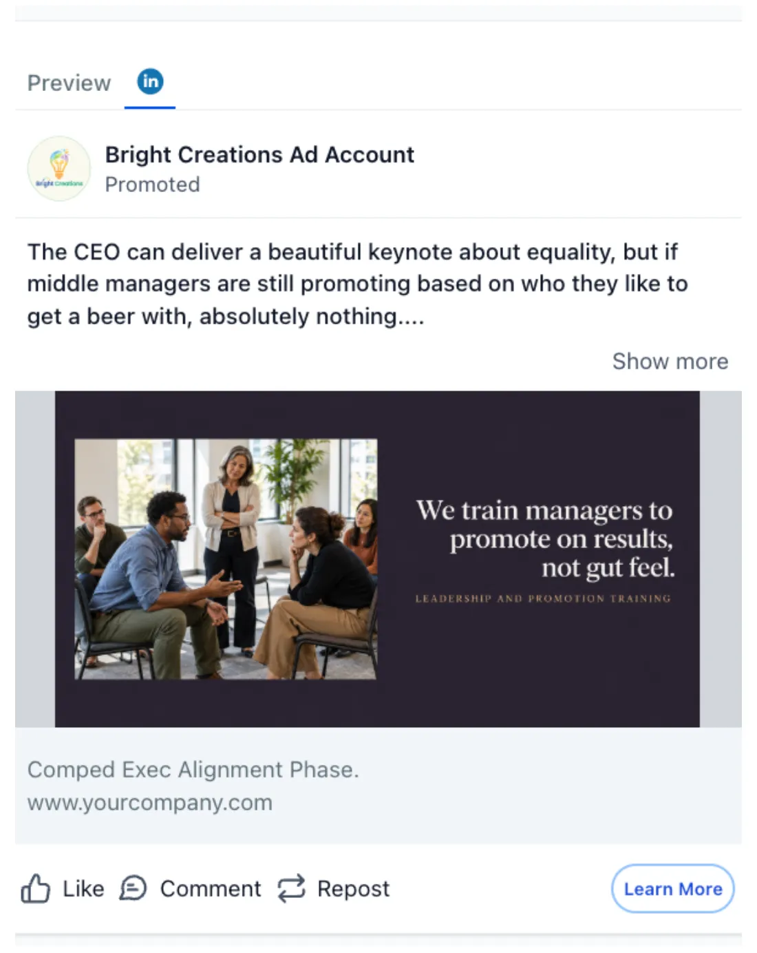 Diversity, Equality & Inclusion Consultant - LinkedIn Ad (1)