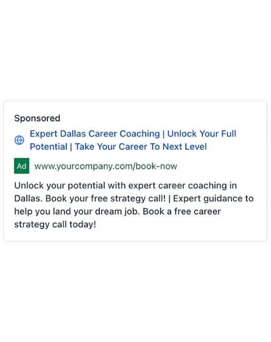 Career Coaching - Google Ad