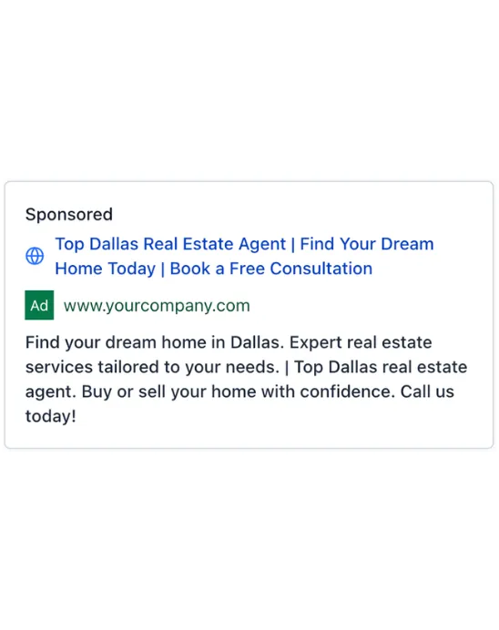 Real Estate Sales Agent - Google Ad