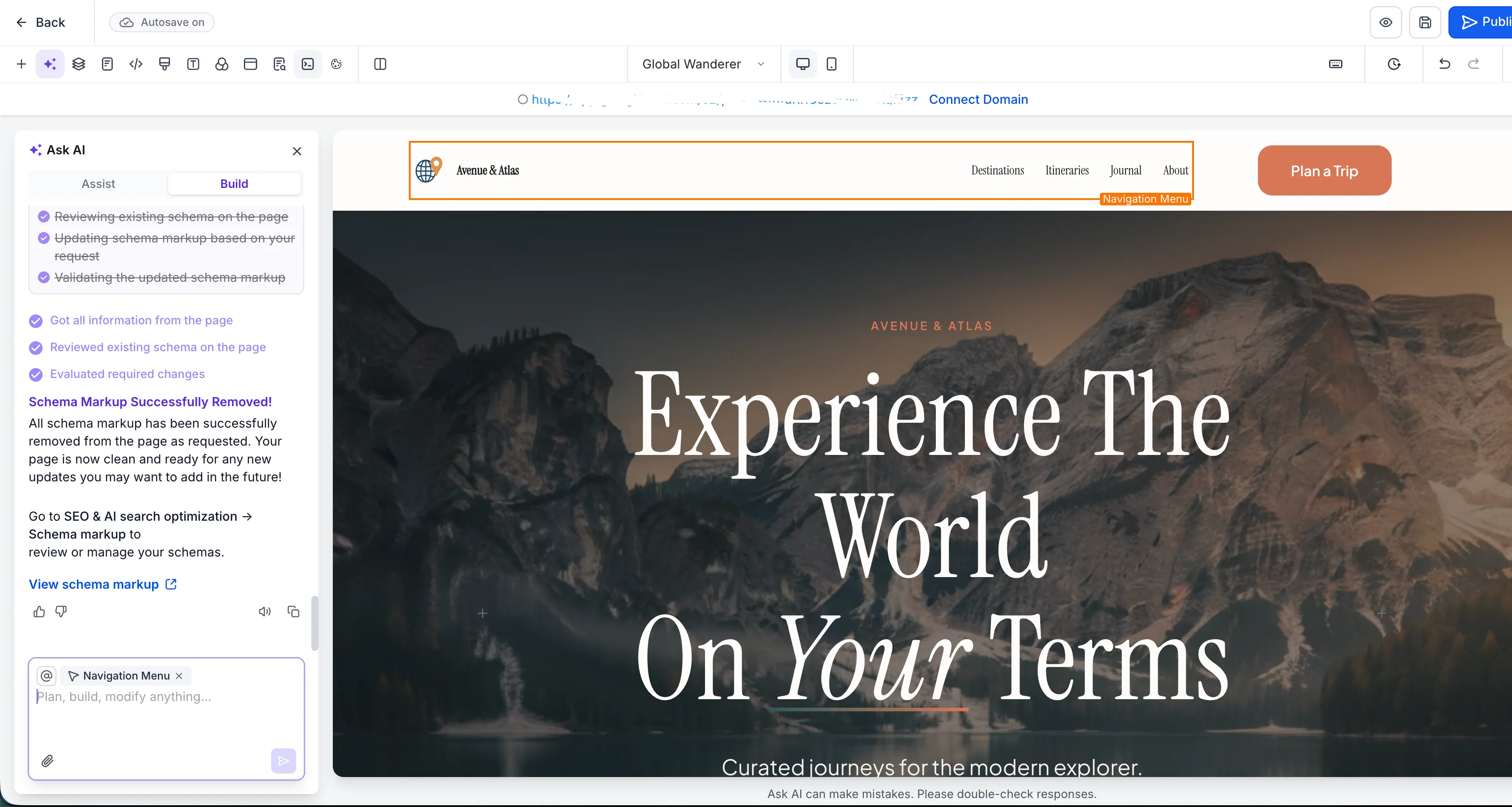 Schema removal through AI chat