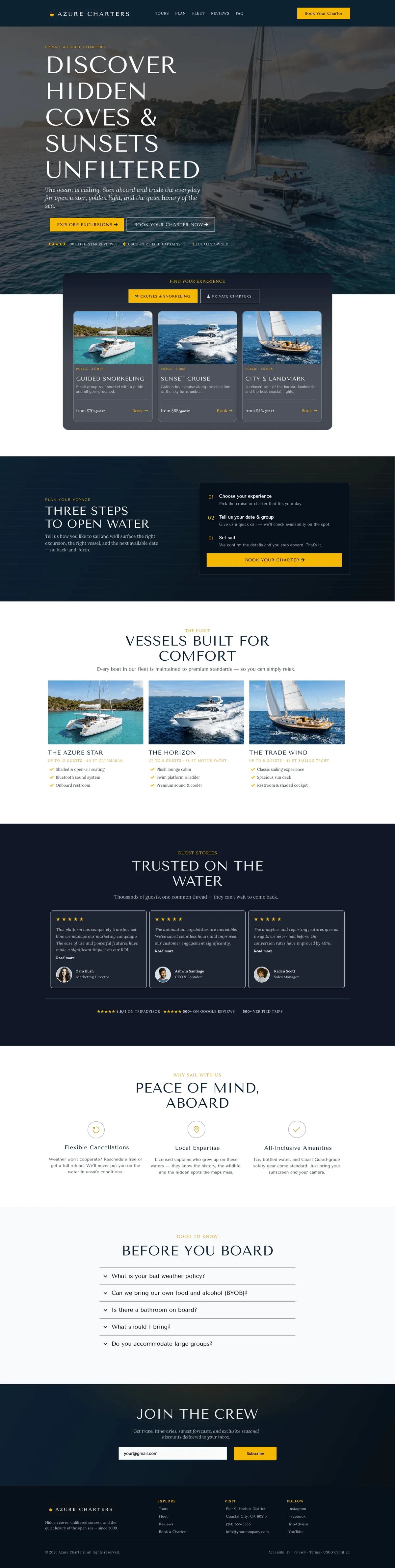 Boat Tour Agency - Website